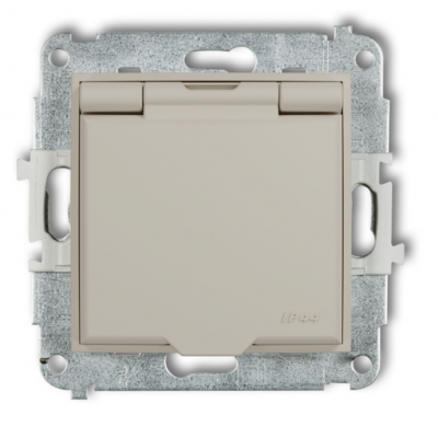 KARLIK MINI Gniazdo hermetyczne z uziemieniem taupe 60MGPB-1zp (60MGPB-1zp)